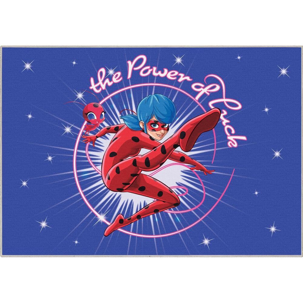 Well Woven Miraculous Ladybug The Power of Luck Blue 5 ft. x 7 ft. Area Rug