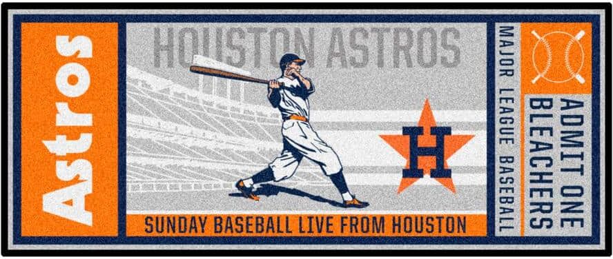 FANMATS Houston Astros Gray 2 ft. 6 in. x 6 ft. Ticket Runner Rug