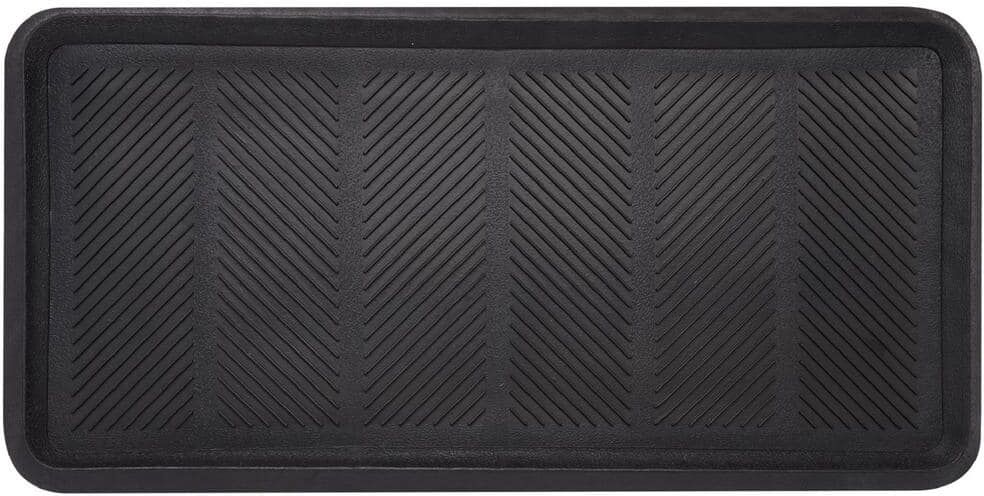 Envelor Chevron Durable 32 in. x 16 in. Commercial/Residential Rubber Boot Tray (2-Pack)