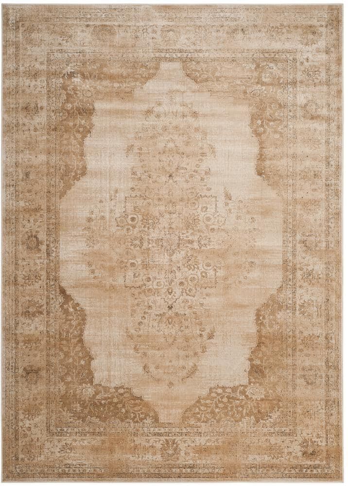 SAFAVIEH Vintage Cream 7 ft. x 9 ft. Antique Medallion Border Area Rug