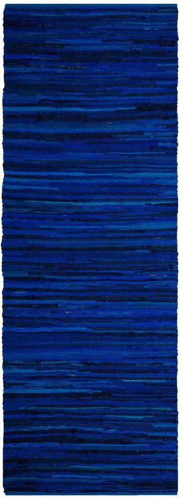 SAFAVIEH Rag Rug Blue/Multi 2 ft. x 12 ft. Striped Gradient Runner Rug