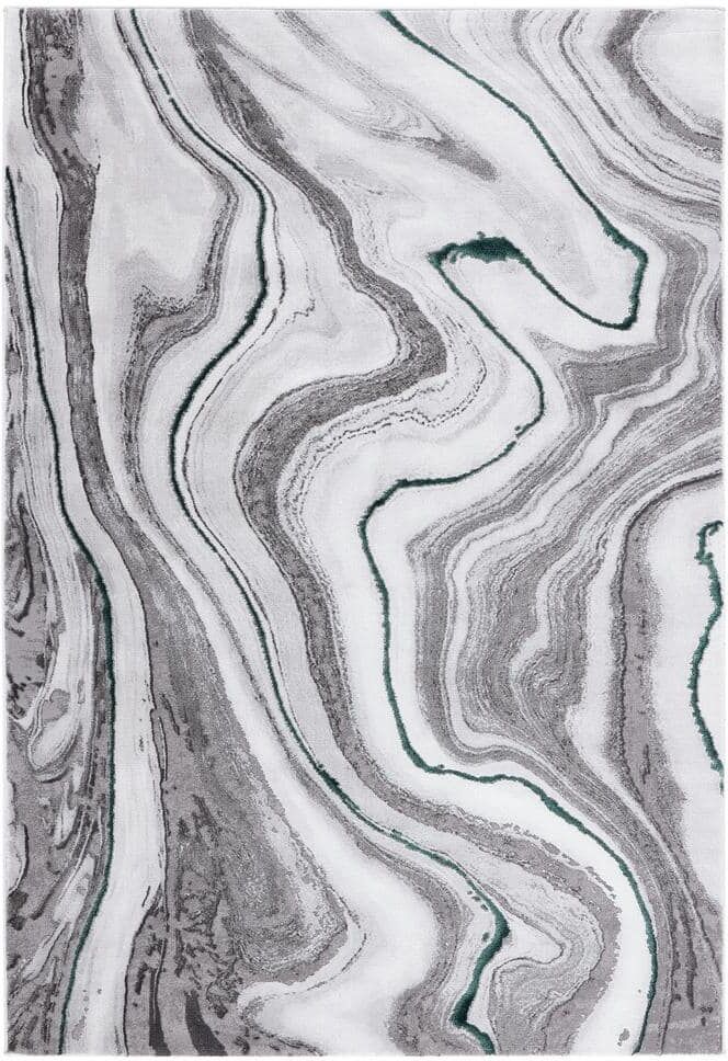 SAFAVIEH Craft Gray/Green 7 ft. x 9 ft. Marbled Abstract Area Rug