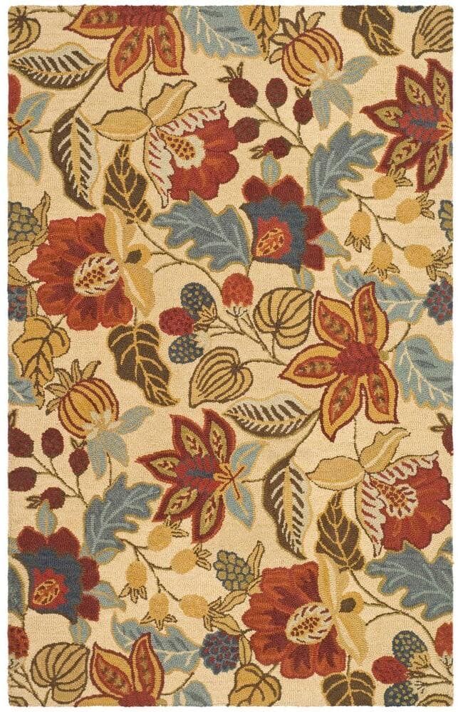 SAFAVIEH Jardin Beige/Multi 5 ft. x 8 ft. Floral Area Rug