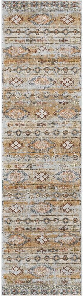 Well Woven Omaha Vintage Alu Cream Modern Tribal 2 ft. 7 in. x 9 ft. 10 in. Runner Area Rug