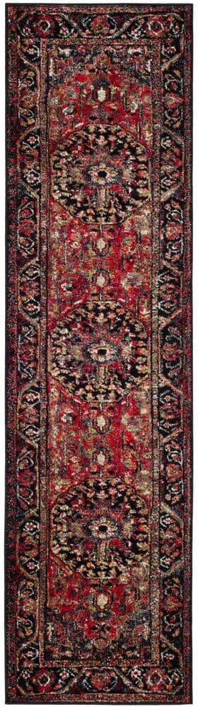 SAFAVIEH Vintage Hamadan Red/Multi 2 ft. x 16 ft. Antique Medallion Runner Rug