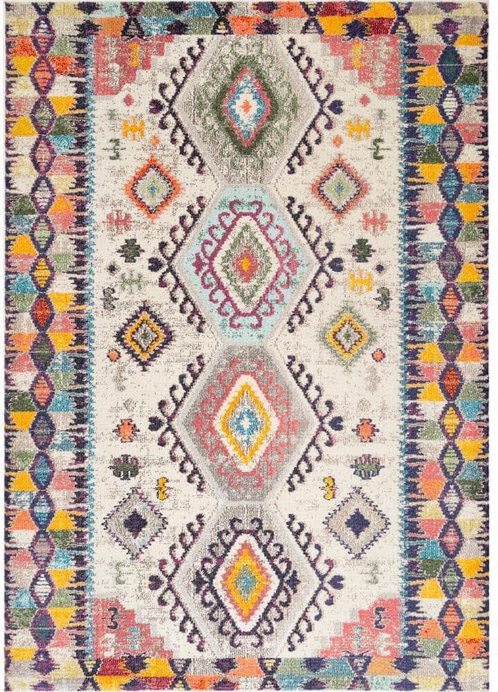 nuLOOM Fiesta Charm Tribal Helix Beige 5 ft. x 8 ft. Area Rug