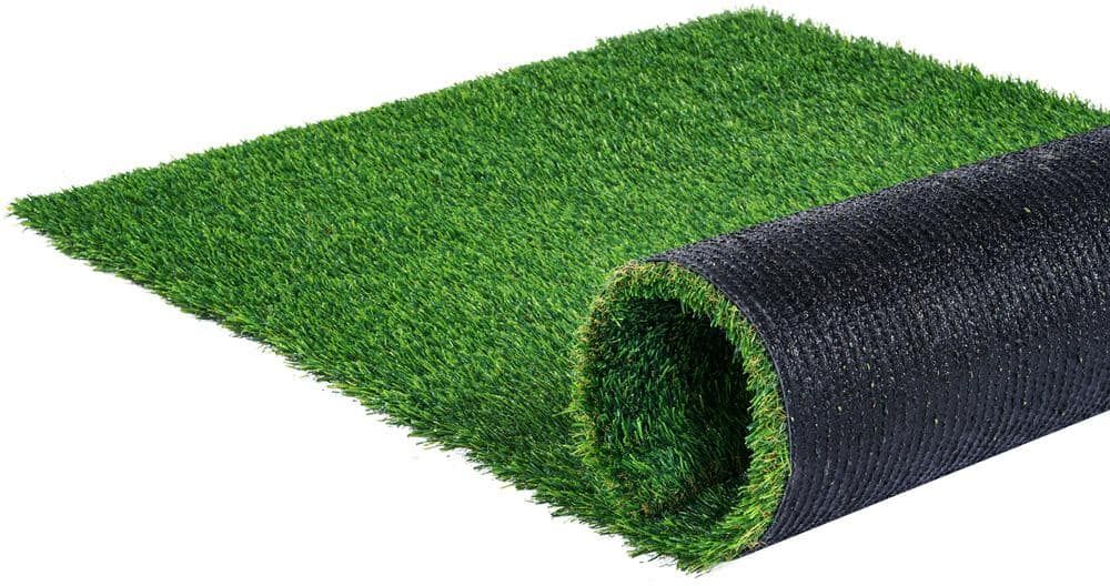 VEVOR Artificial Grass 5 ft. x 10 ft. Green Turf 1.38 in. Fake Door Mat Artificial Grass with Drainage Holes Runner Rug