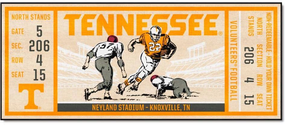 FANMATS NCAA University of Tennessee 30 in. x 72 in. Indoor Ticket Runner Rug