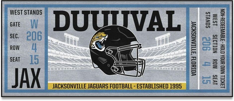 FANMATS NFL - Jacksonville Jaguars 30 in. x 72 in. Indoor Ticket Runner Rug