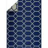Miami Design 6 ft. x 9 ft. Size Navy & Creme Geometric Pattern Reversible Eco-Friendly Plastic Indoor/Outdoor Area Rug