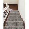 THE SOFIA RUGS Sofihas Dark Gray 9 in. x 28 in. Shag Polypropylene with TPE Backing Carpet Stair Tread Covers (Set of 14)