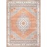 nuLOOM Alicia Machine Washable Medallion Rust 4 ft. x 6 ft. Indoor Area Rug