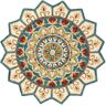 SAFAVIEH Novelty Ivory/Blue 9 ft. x 9 ft. Floral Border Round Area Rug