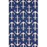 nuLOOM Nautical Anchors Navy 4 ft. x 6 ft. Indoor/Outdoor Patio Area Rug