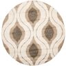 SAFAVIEH Florida Shag Cream/Smoke 4 ft. x 4 ft. Round Geometric Area Rug