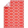 Miami Design 6 ft. x 9 ft. Size Orange & White Geometric Pattern Reversible Eco-Friendly Plastic Indoor/Outdoor Area Rug