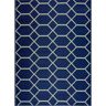 Miami Navy Creme 4 ft. x 6 ft. Reversible Recycled Plastic Indoor/Outdoor Area Rug