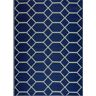 Miami Navy Creme 8 ft. x 10 ft. Reversible Recycled Plastic Indoor/Outdoor Area Rug