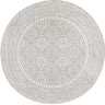 nuLOOM Transitional Floral Jeanette Gray 6 ft. x 6 ft. Round Area Rug