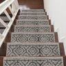 THE SOFIA RUGS Sofihas Dark Gray 9 in. x 28 in. Polypropylene with Latex Backing Carpet Stair Tread Covers (Set of 15)