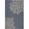 LR Home Camila Coastal Reef Navy Blue/Gray 7 ft. 9 in. x 9 ft. 5 in.Corals Polypropylene Indoor/Outdoor Area Rug