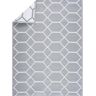 Miami Design 6 ft. x 9 ft. Size Gray & White Geometric Pattern Reversible Eco-Friendly Plastic Indoor/Outdoor Area Rug