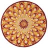 SAFAVIEH Novelty Rust/Gold 4 ft. x 4 ft. Round Border Area Rug