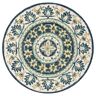 SAFAVIEH Novelty Ivory/Blue 4 ft. x 4 ft. Round Border Area Rug