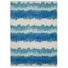 Linon Home Decor Alamos Ivory and Blue 5 ft. x 7 ft. Washable Polyester Indoor/Outdoor Area Rug