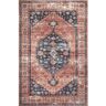 nuLOOM Medallion Bordered Machine Washable Rust 5 ft. x 8 ft. Area Rug