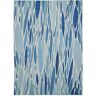 Linon Home Decor Pompas Blue and Ivory 5 ft. W x 7 ft. L Washable Polyester Indoor/Outdoor Area Rug