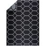 Miami Design 6 ft. x 9 ft. Size Black & Gray Geometric Pattern Reversible Eco-Friendly Plastic Indoor/Outdoor Area Rug