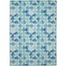 Linon Home Decor Lakeland Blue and Ivory 2 ft. W x 3 ft. L Washable Polyester Indoor/Outdoor Area Rug