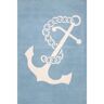 nuLOOM Nautical Anchor Baby Blue 4 ft. x 6 ft. Indoor Area Rug