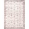 nuLOOM Gemma Machine Washable Light Beige 9 ft. x 12 ft. Medallion Area Rug