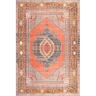 nuLOOM Kamila Printed Tribal Medallion Flatweave Orange 6 ft. 7 in. x 9 ft. Area Rug