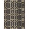 nuLOOM Claudia Tribal Striped Fringe Charcoal 5 ft. x 8 ft. Indoor/Outdoor Patio Area Rug