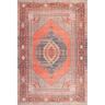 nuLOOM Kamila Printed Tribal Medallion Flatweave Orange 8 ft. x 10 ft. Area Rug