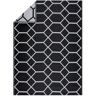 Miami Design 5 X 7 Size Black & White Geometric Pattern Reversible Eco-Friendly Plastic Indoor/Outdoor Area Rug