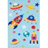 nuLOOM Eddie Outer Space Machine Washable Kids Light Blue Multi 3 ft. x 5 ft. Accent Rug