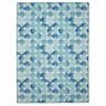 Linon Home Decor Lakeland Blue and Ivory 3 ft. W x 5 ft. L Washable Polyester Indoor/Outdoor Area Rug