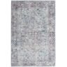 57 GRAND BY NICOLE CURTIS 57 Grand Machine Washable Light Grey/Blue 6 ft. x 9 ft. Persian Floral Traditional Area Rug