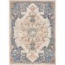 Well Woven Miro Lyon Ivory Blue 5 ft. 3 in. x 7 ft. 3 in. Vintage Bohemian Medallion Oriental Botanical Area Rug