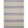 Linon Home Decor Del Ivory and Blue 3 ft. x 5 ft. Washable Polyester Indoor/Outdoor Area Rug