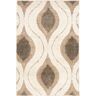 SAFAVIEH Florida Shag Cream/Smoke 3 ft. x 5 ft. Geometric Area Rug