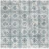 SAFAVIEH Isabella Navy/Ivory 7 ft. x 7 ft. Floral Diamond Medallion Square Area Rug