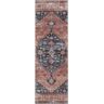 nuLOOM Medallion Bordered Machine Washable Rust 2 ft. 6 in. x 6 ft. Runner Rug Area Rug