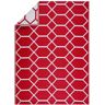 Miami Design 6 ft. x 9 ft. Size Red & White Geometric Pattern Reversible Eco-Friendly Plastic Indoor/Outdoor Area Rug