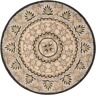 SAFAVIEH Novelty Ivory/Gray 4 ft. x 4 ft. Round Border Area Rug