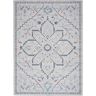 57 GRAND BY NICOLE CURTIS 57 Grand Machine Washable Ivory Blue 4 ft. x 6 ft. Center medallion Contemporary Area Rug